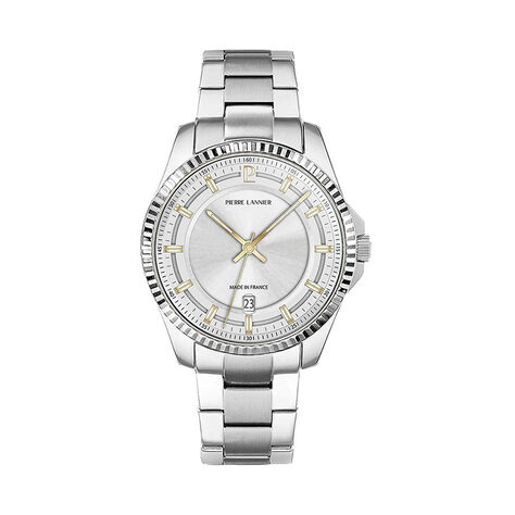 Montre Pierre Lannier Lannier Metropolitain 40 Argent&eacute; - Montres Homme | Histoire d&rsquo;Or