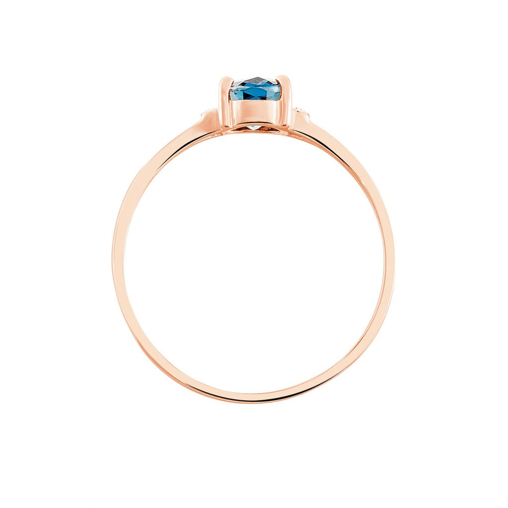 Bague Mathilde Or Rose Topaze Et Oxyde De Zirconium - Bagues solitaires Femme | Histoire d’Or