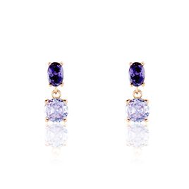 Boucles D'oreilles Pendantes Argent Rose Brenna Oxydes De Zirconium - Boucles d'oreilles fantaisie Femme | Histoire d’Or