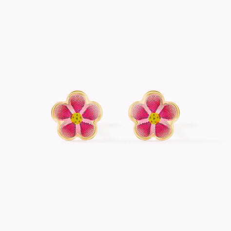 Boucles D'oreilles Puces Syna Fleur Or Jaune - Clous d'oreilles Enfant | Histoire d’Or