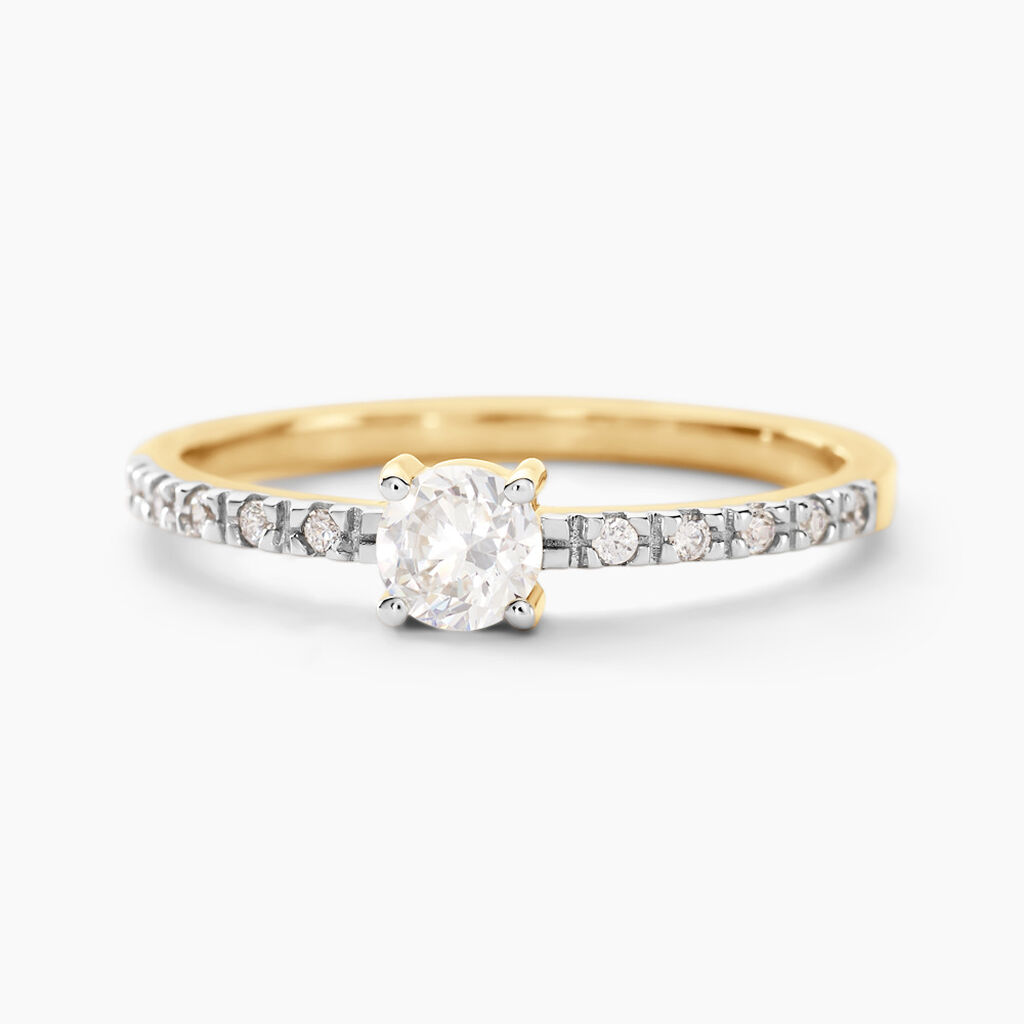 Bague Solitaire Servana Or Jaune Oxyde De Zirconium - Bagues solitaires Femme | Histoire d&rsquo;Or