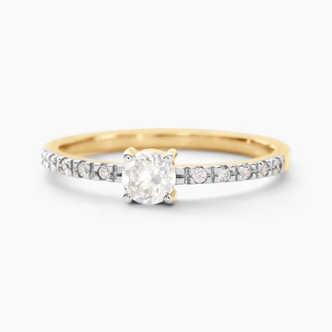 Bague Solitaire Servana Or Jaune Oxyde De Zirconium - Bagues solitaires Femme | Histoire d&rsquo;Or