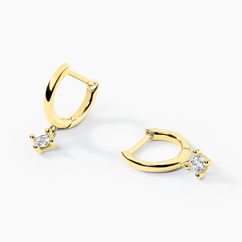 Créoles Claud Or Jaune Diamant Synthétique - Boucles d'oreilles créoles Femme | Histoire d’Or