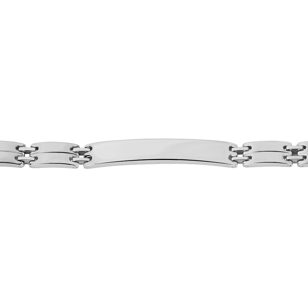 Bracelet Identité Isidore Acier Blanc - Gourmettes Homme | Histoire d’Or