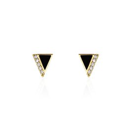 Boucles D'oreilles Puces Seymour Or Jaune Oxyde De Zirconium - Clous d'oreilles Femme | Histoire d’Or