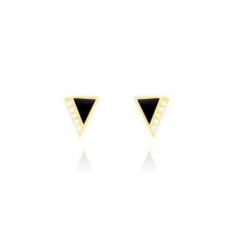 Boucles D'oreilles Puces Seymour Or Jaune Oxyde De Zirconium - Clous d'oreilles Femme | Histoire d’Or