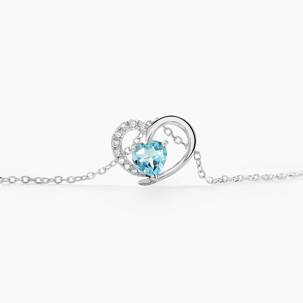 Collier Eliana Or Blanc Topaze Et Oxyde De Zirconium - Colliers Femme | Histoire d’Or