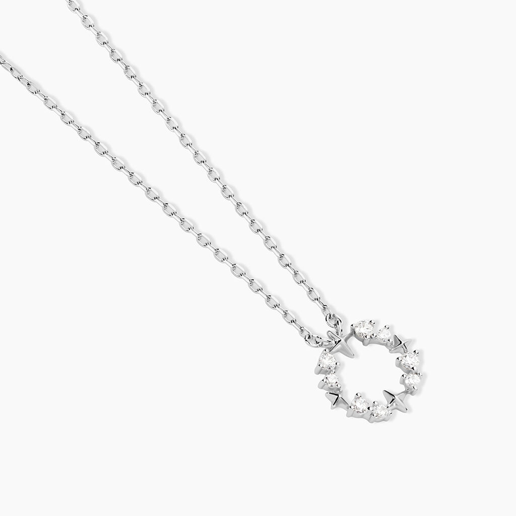 Collier Sueda Argent Blanc Oxyde De Zirconium - Colliers fantaisie Femme | Histoire d&rsquo;Or