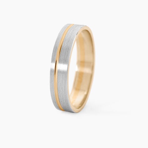 Alliance Marcio Ruban Plat Or Bicolore - Alliances Classiques Unisex | Histoire d&rsquo;Or