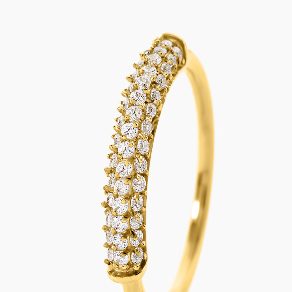 Bague Alodie Acier Jaune Oxyde De Zirconium - Bagues avec pierre Femme | Histoire d&rsquo;Or