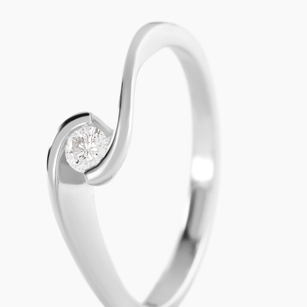 Bague Solitaire Vrille Or Blanc Diamant - Bagues solitaires Femme | Histoire d&rsquo;Or