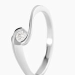 Bague Solitaire Vrille Or Blanc Diamant - Bagues solitaires Femme | Histoire d&rsquo;Or