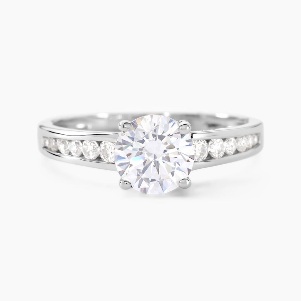 Bague Solitaire Tatjana Or Blanc Oxyde De Zirconium - Bagues solitaires Femme | Histoire d&rsquo;Or