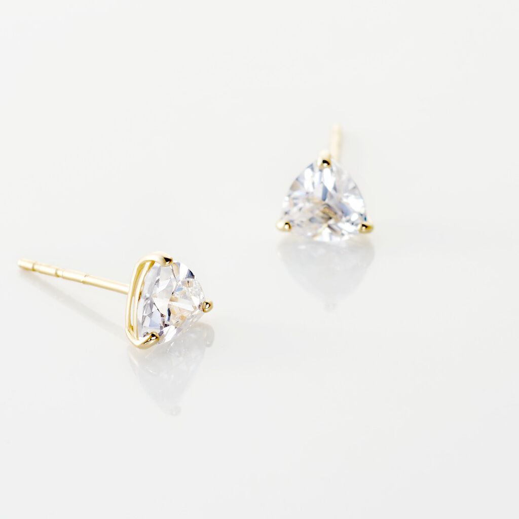 Boucles D'oreilles Puces Poinsettia Or Jaune Oxyde - Clous d'oreilles Femme | Histoire d’Or