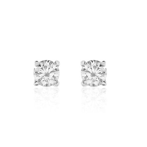 Boucles D'oreilles Puces Victoria Or Blanc Diamant - Clous d'oreilles Femme | Histoire d&rsquo;Or
