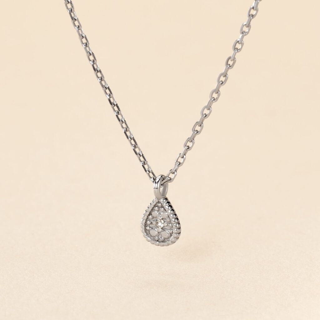 Collier Mon 1er Diamant Or Blanc Diamant - Colliers Femme | Histoire d’Or