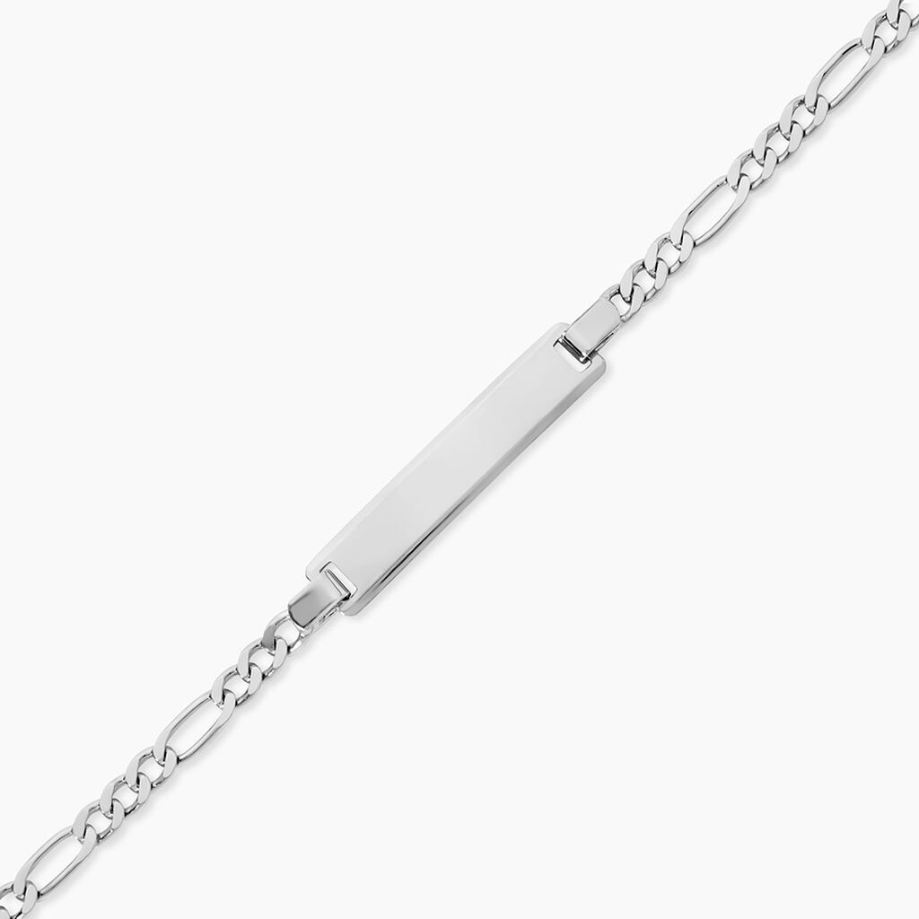 Bracelet Identit&eacute; Vivian Argent Blanc - Gourmettes Enfant | Histoire d&rsquo;Or