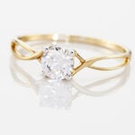 Bague Karlena Or Jaune Oxyde De Zirconium - Bagues solitaires Femme | Histoire d&rsquo;Or