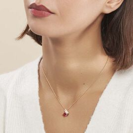 Collier Tyana Plaqué Or Jaune Pierre De Synthese Et Oxyde De Zirconium - Colliers fantaisie Femme | Histoire d’Or