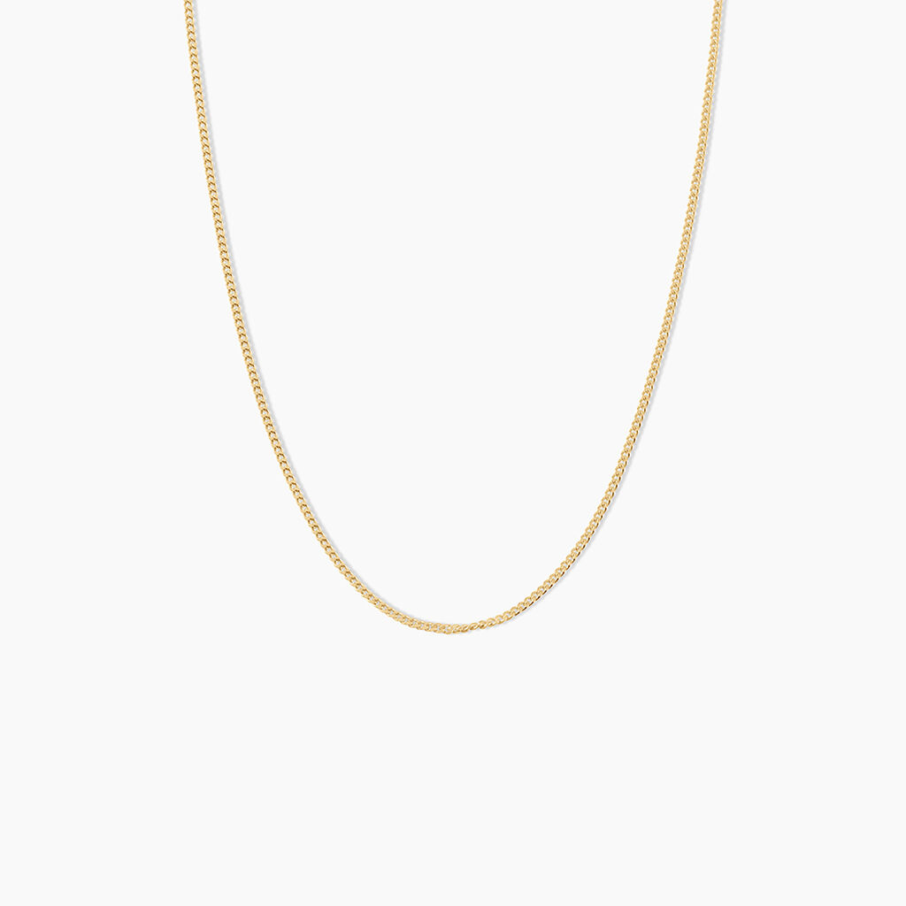 Chaine Ixia Maille Gourmette Diam Argent Dor&eacute; A L'Or 750/1000 - Chaines Unisex | Histoire d&rsquo;Or