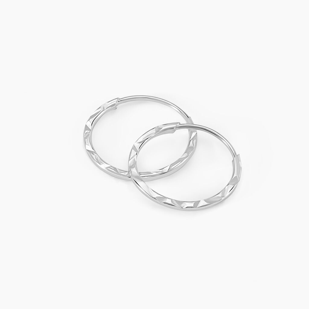 Créoles Valerina Or Blanc - Boucles d'oreilles créoles Femme | Histoire d’Or