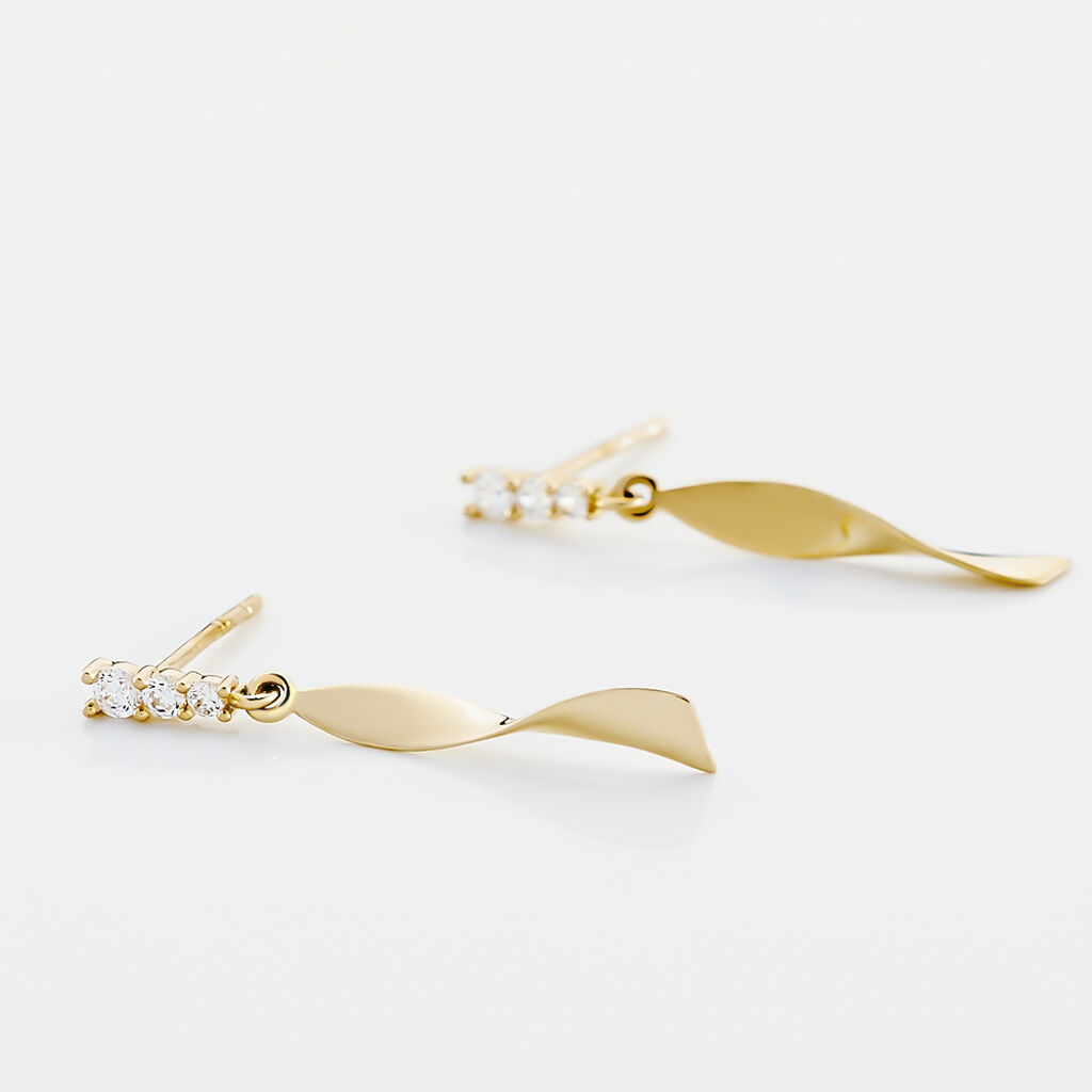 Boucles D'oreilles Pendantes Kristina Or Jaune Oxyde De Zirconium - Boucles d'oreilles pendantes Femme | Histoire d’Or