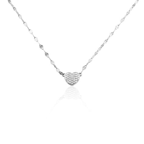 Collier Argent Blanc Varinia Oxydes De Zirconium - Colliers Coeur Femme | Histoire d’Or