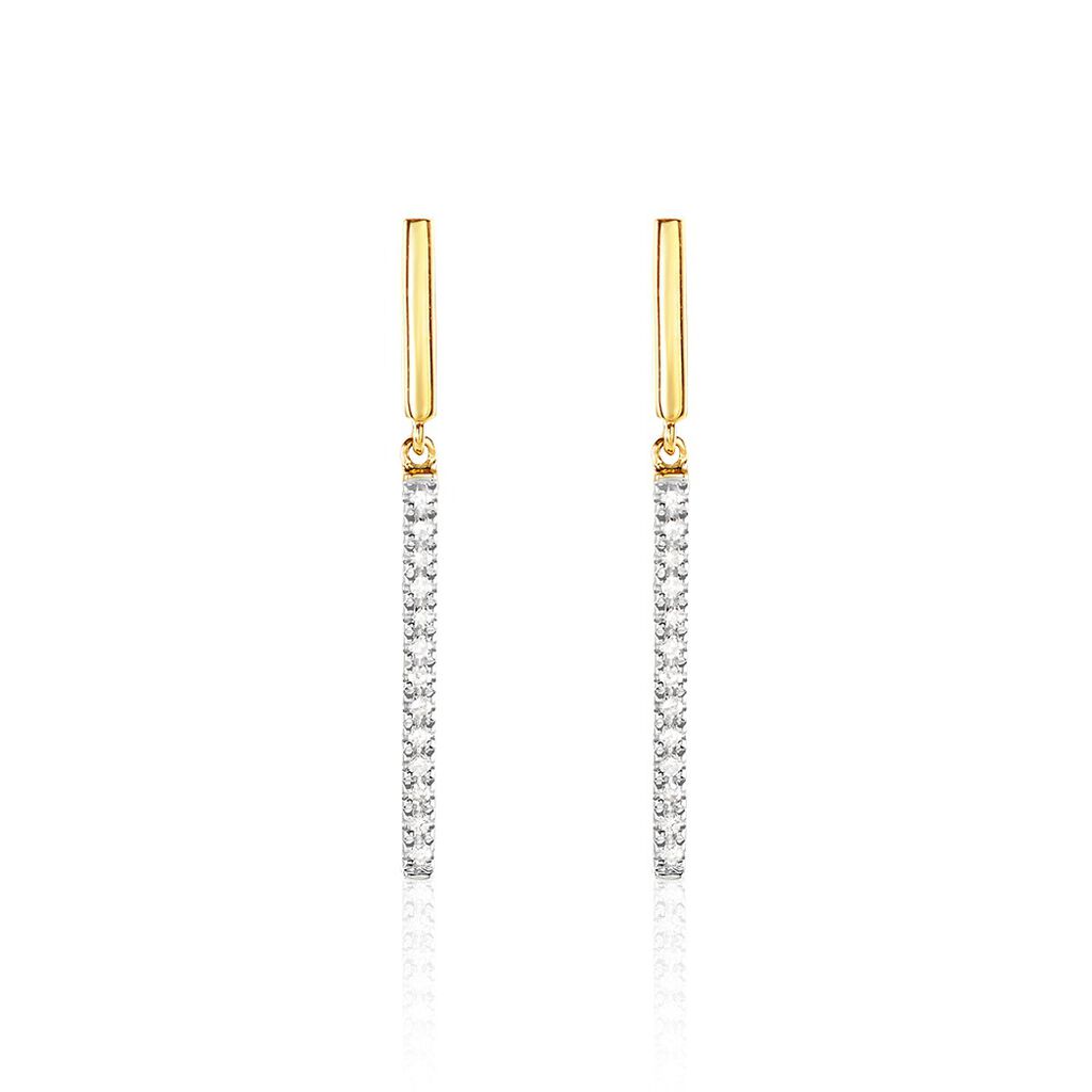 Boucles D'oreilles Pendantes Alayna Or Jaune Diamant - Boucles d'oreilles pendantes Femme | Histoire d’Or