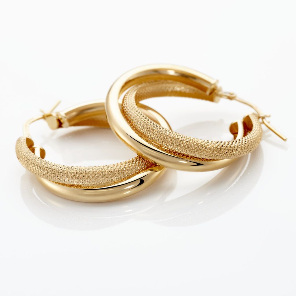 Cr&eacute;oles Orthys Or Jaune - Boucles d'oreilles cr&eacute;oles Femme | Histoire d&rsquo;Or