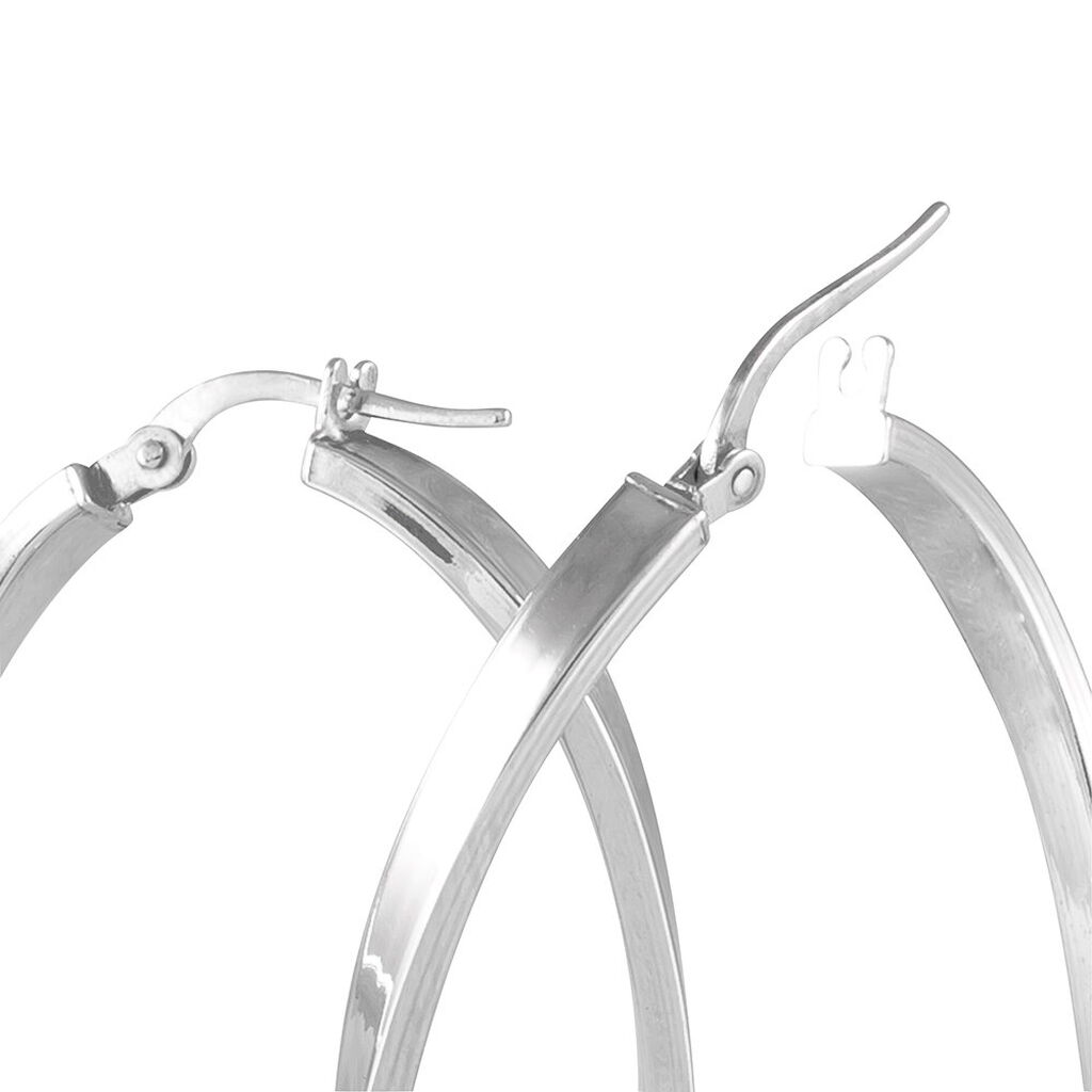 Créoles Silla Or Blanc - Boucles d'oreilles créoles Femme | Histoire d’Or