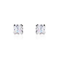Boucles D'oreilles Puces Or Blanc Doreen Oxydes De Zirconium