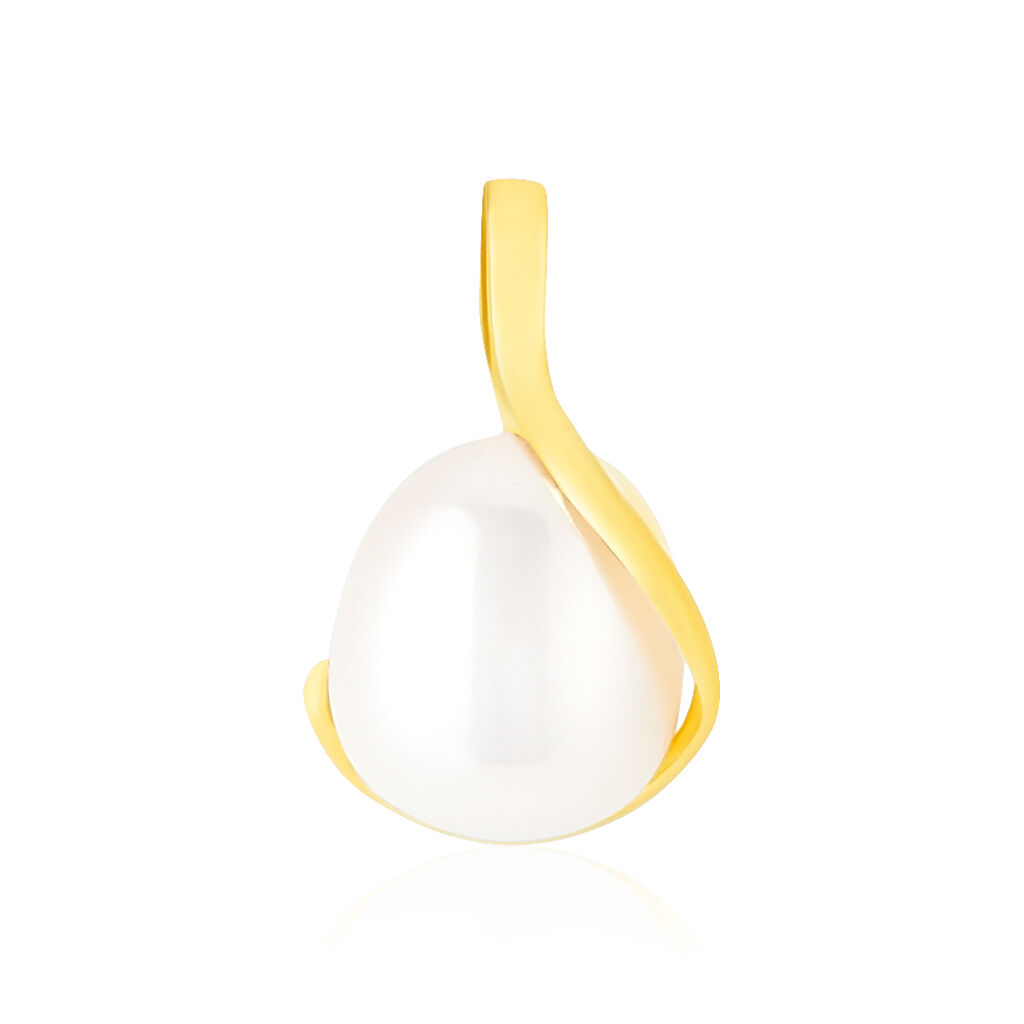 pendentif tourbillon or jaune perle de culture