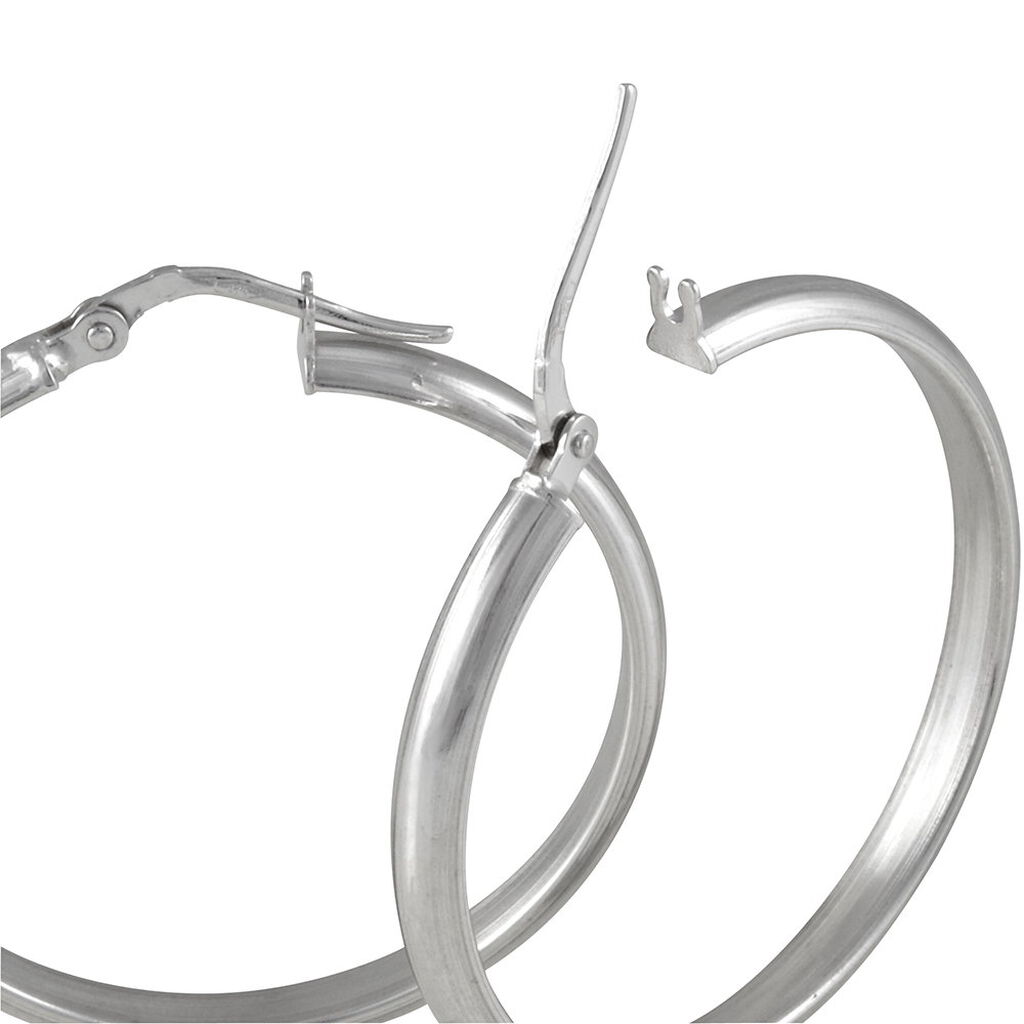 Créoles Shalana Or Blanc - Boucles d'oreilles créoles Femme | Histoire d’Or