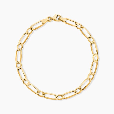 Bracelet Ophelio Maille Alternee 1/1 Or Jaune - Bracelets cha&icirc;ne Femme | Histoire d&rsquo;Or