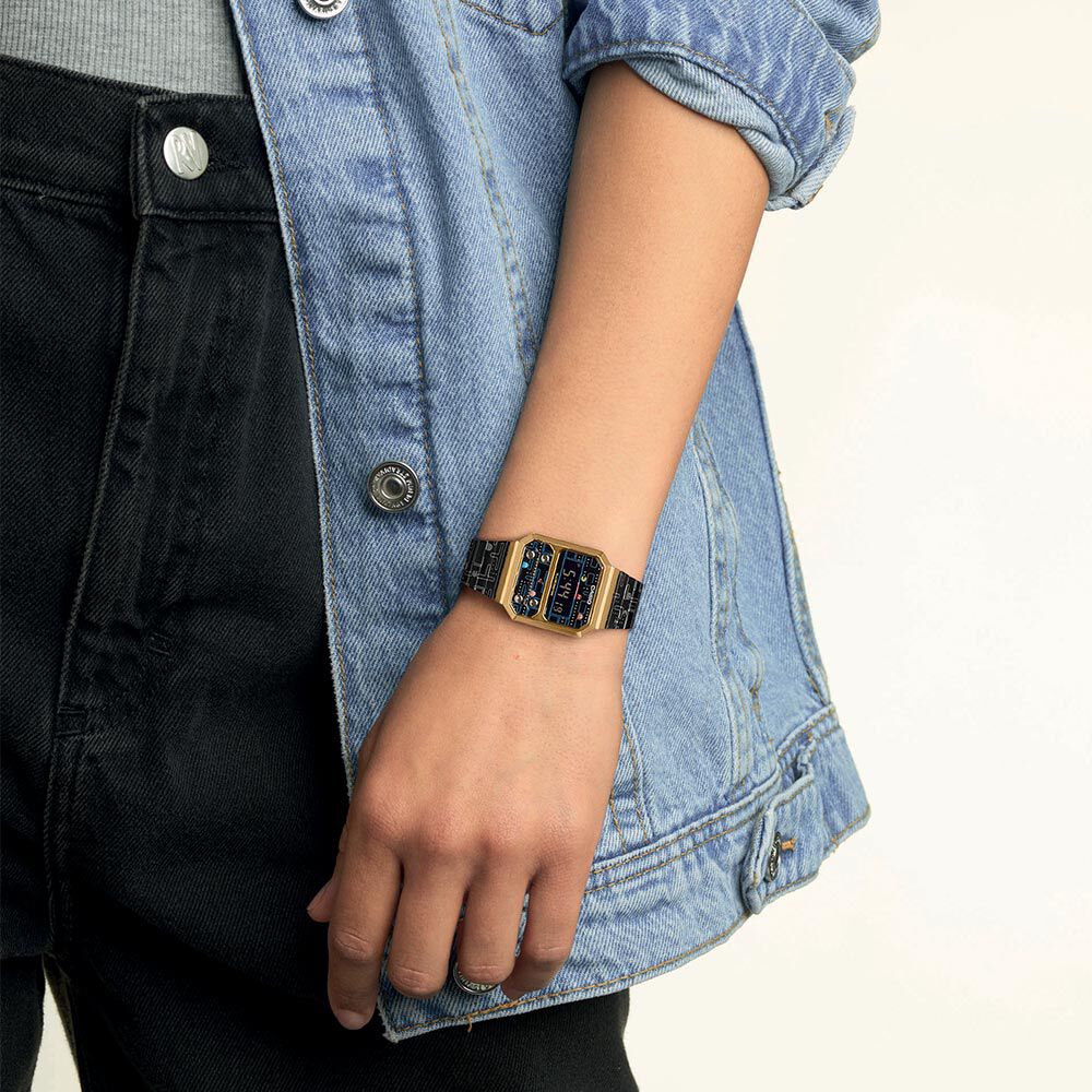 Montres Casio Collection A100WEPC-1BER Autres Boucle déployante simple  Jaune Rectangulaire - HXMMJ0G0010 • Histoire d'Or