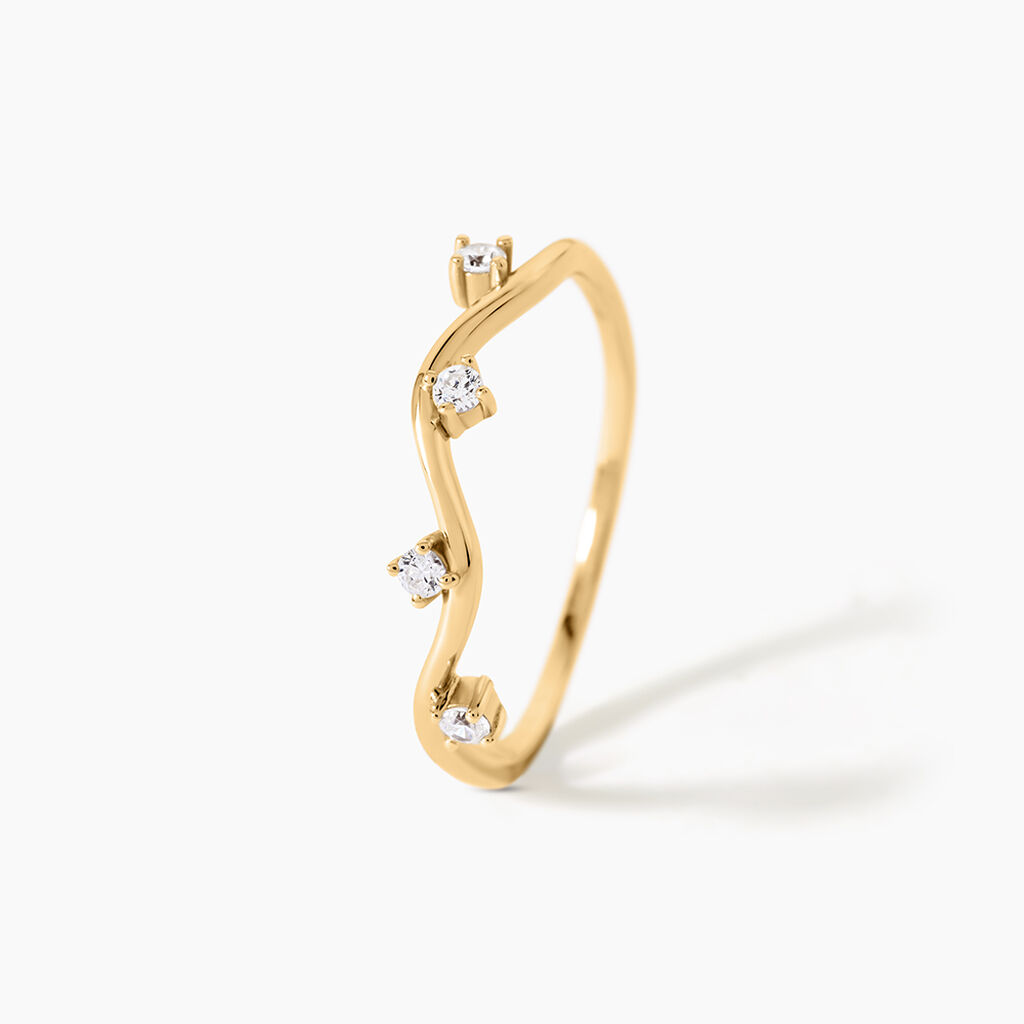 Bracelet Prescilla Argent Dor&eacute; A L'Or 750/1000 Oxyde De Zirconium - Bagues avec pierre Femme | Histoire d&rsquo;Or