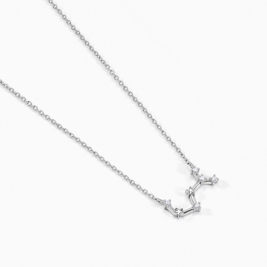 Collier Vega Argent Blanc Oxyde De Zirconium - Colliers Zodiaque Femme | Histoire d&rsquo;Or