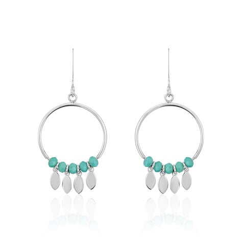 Boucles D'oreilles Pendantes Polyna Argent Blanc Pierre De Synthese - Boucles d'oreilles fantaisie Femme | Histoire d&rsquo;Or