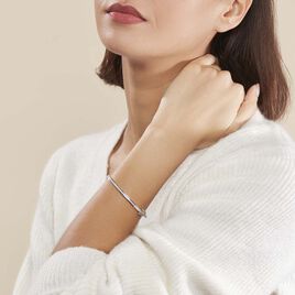 Bracelet Jonc Laurianne Argent Blanc Oxyde De Zirconium - Bracelets joncs Femme | Histoire d’Or