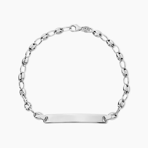 Bracelet Identite Argent Blanc Carrus - Gourmettes Homme | Histoire d&rsquo;Or