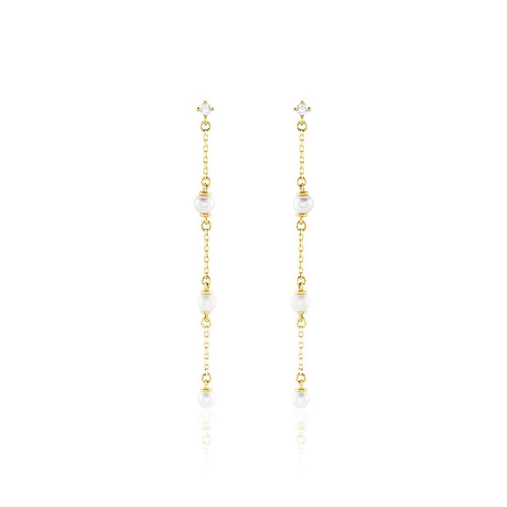 Boucles D'oreilles Pendantes Nanuk Or Jaune Oxyde Et Perle De Culture - Boucles d'oreilles pendantes Femme | Histoire d’Or