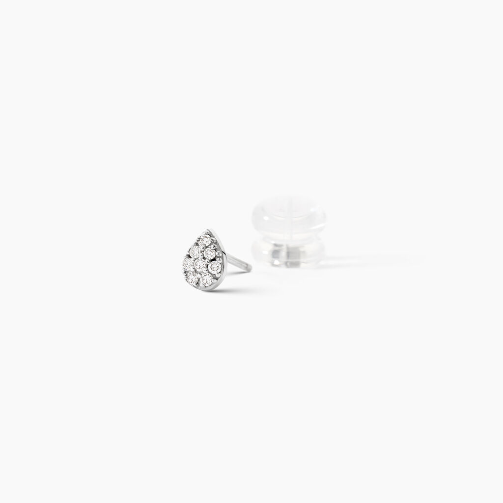 Boucles D'oreilles Puces Nevena Or Blanc Diamant - Clous d'oreilles Femme | Histoire d&rsquo;Or