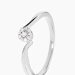 Bague Or Blanc Cerisette Diamant - Bagues solitaires Femme | Histoire d&rsquo;Or