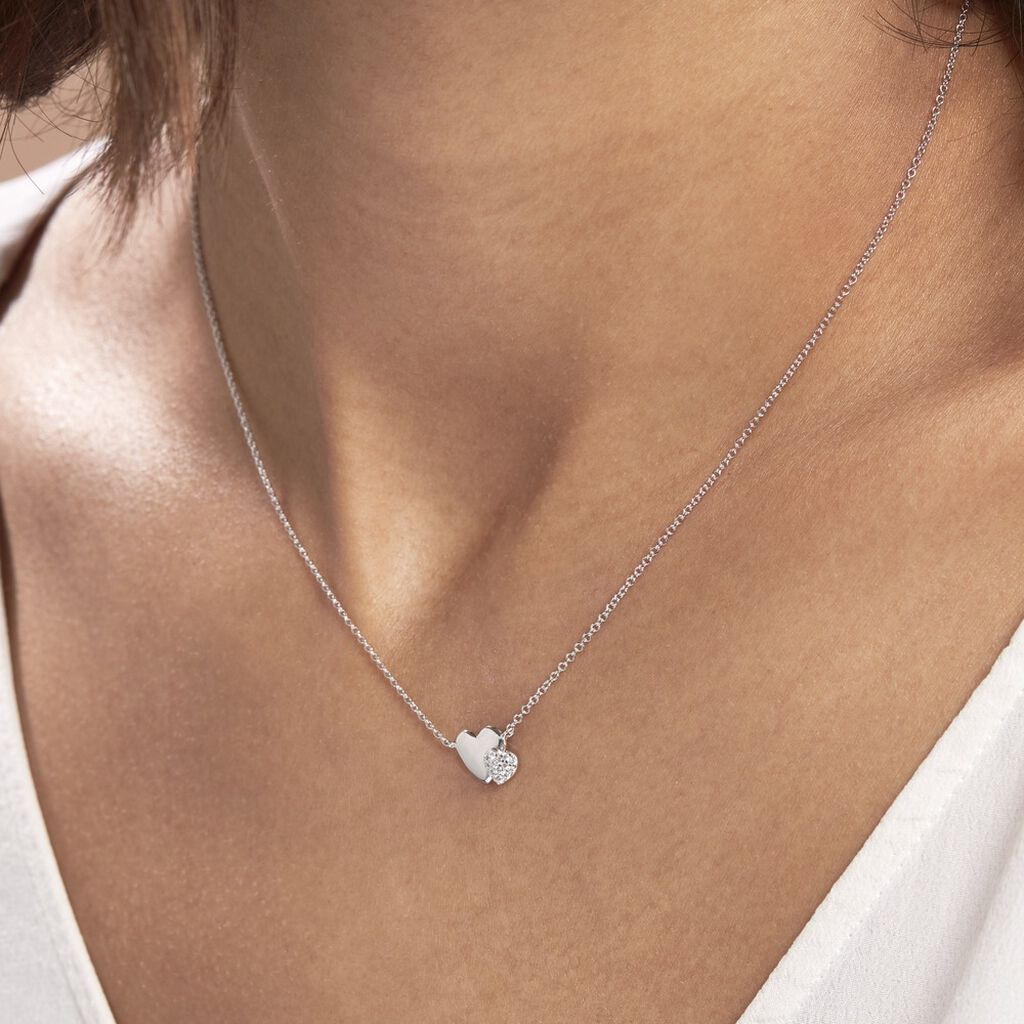 Collier Flamen Argent Blanc Oxyde De Zirconium - Colliers fantaisie Femme | Histoire d’Or