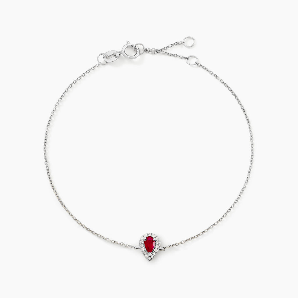 Bracelet Juliettina Or Blanc Rubis Et Diamant