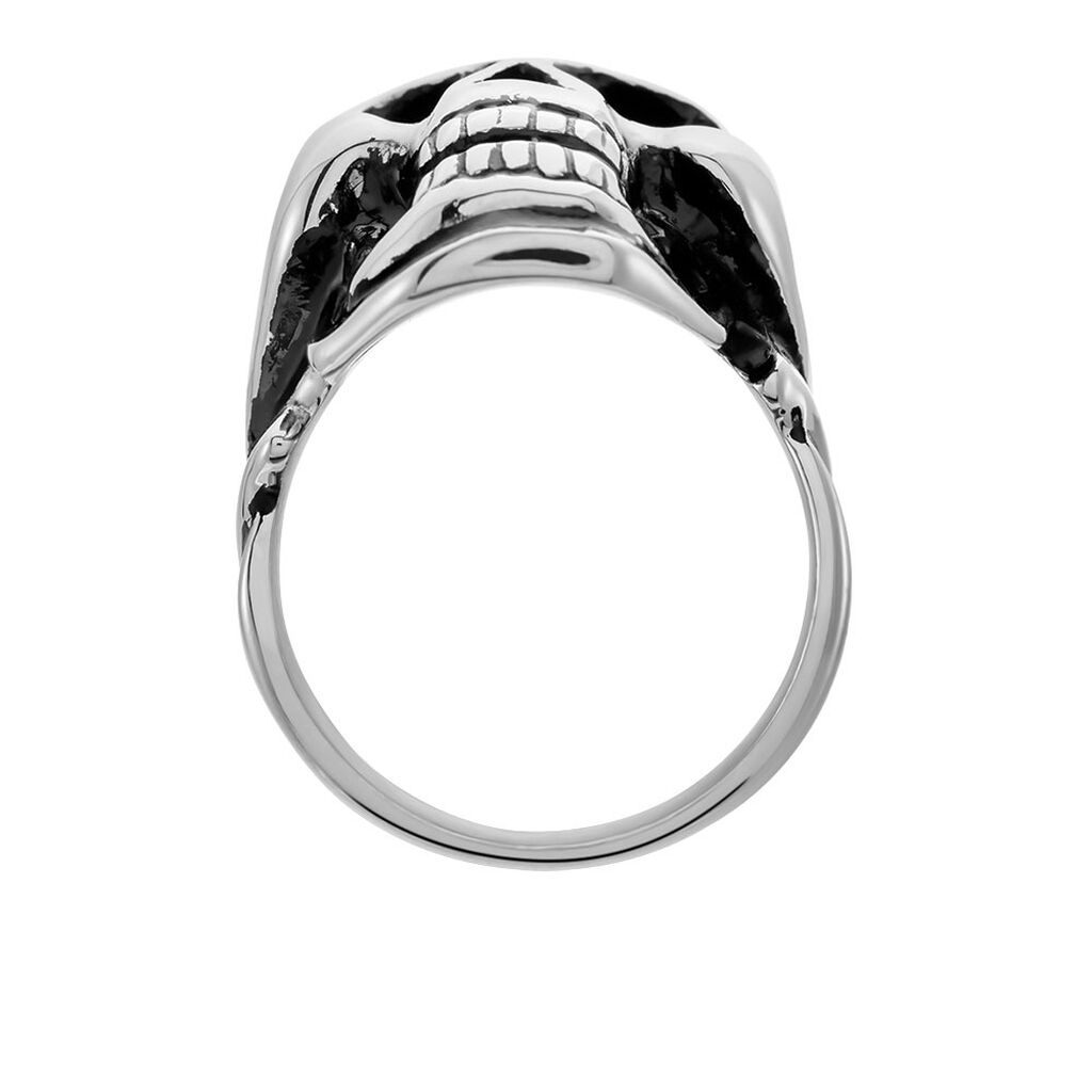 Bague Acier Blanc Et Noir Valentik - Bagues fantaisie Homme | Histoire d’Or