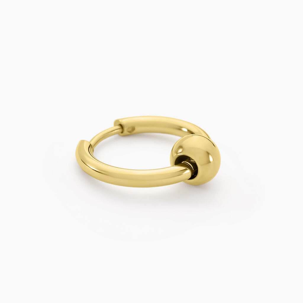 Créole Unitaire Achille Acier Jaune - Boucles d'oreilles créoles Homme | Histoire d’Or