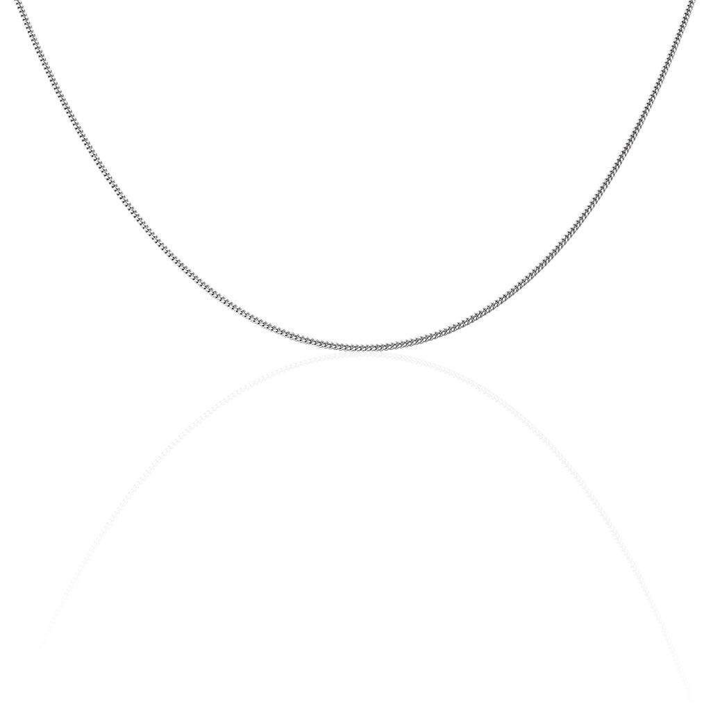 Cha&icirc;ne Imad Maille Gourmette Or Blanc - Chaines Femme | Histoire d&rsquo;Or