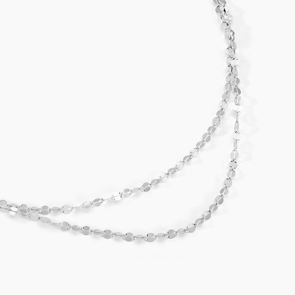 Collier Adelaide Argent Blanc - Colliers doubles et triples cha&icirc;nes Femme | Histoire d&rsquo;Or