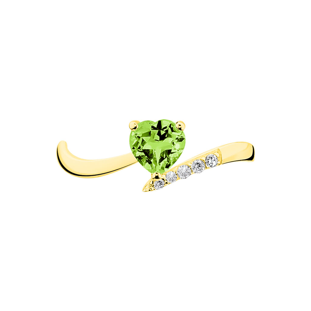 Bague Eva Or Jaune Péridot Et Diamant - Bagues solitaires Femme | Histoire d’Or